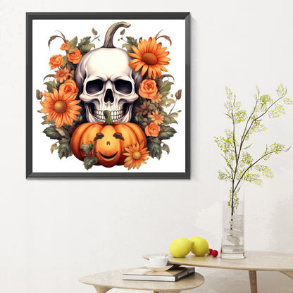 Pumpkin Skull - Full Round Drill Diamond Painting 30*30CM