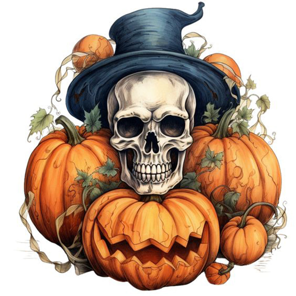 Pumpkin Skull - Full Round Drill Diamond Painting 30*30CM