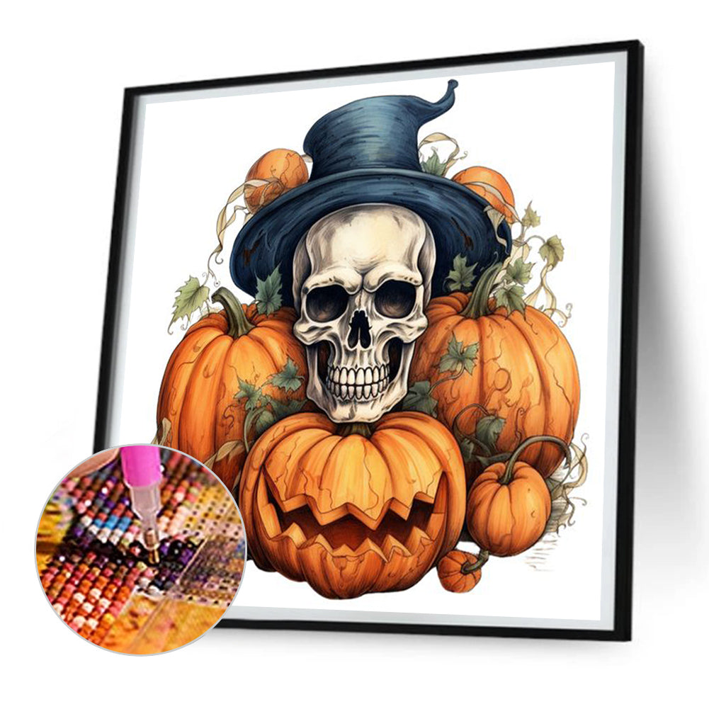 Pumpkin Skull - Full Round Drill Diamond Painting 30*30CM