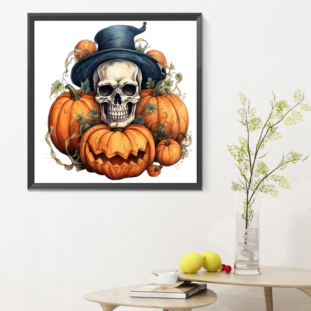 Pumpkin Skull - Full Round Drill Diamond Painting 30*30CM