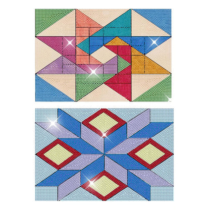 4PCS Geometric Diamond Place Mats Diamond Painting Placemats Glitter Sparkle Set