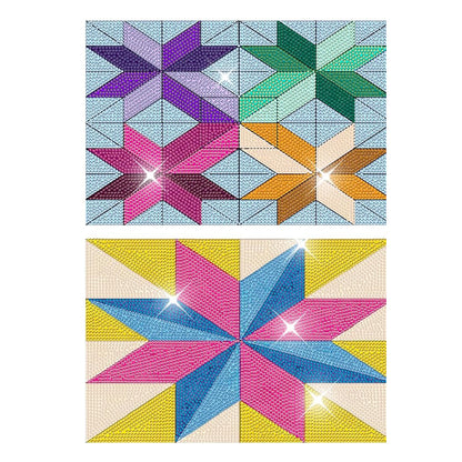 4PCS Geometric Diamond Place Mats Diamond Painting Placemats Glitter Sparkle Set