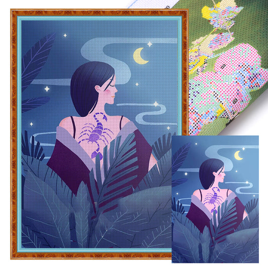 Scorpio Girl - 11CT Stamped Cross Stitch 40*60CM