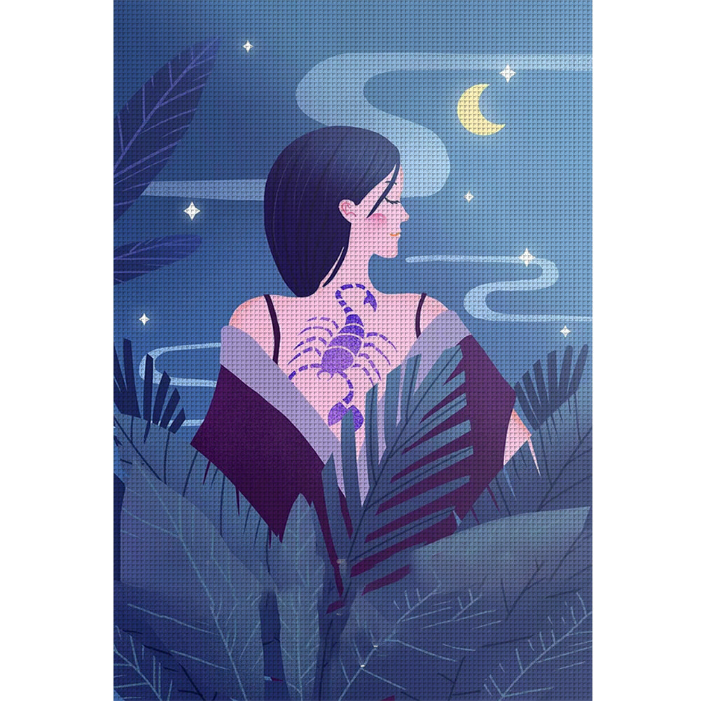 Scorpio Girl - 11CT Stamped Cross Stitch 40*60CM