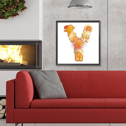 Beach Letter Y Word - Full Round Drill Diamond Painting 30*30CM