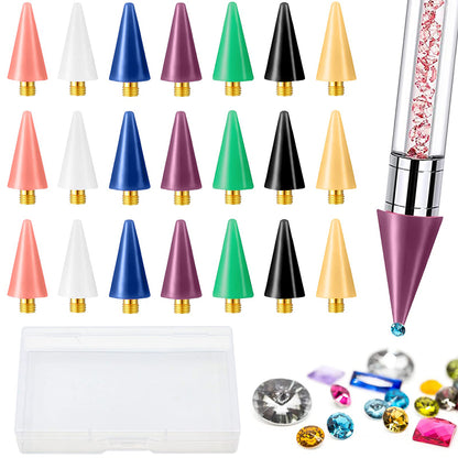 Diamond Art Pens Double Heads with Wax for Nail Art Rhinestones (White)