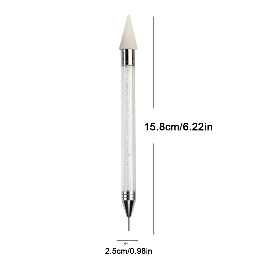 Diamond Art Pens Double Heads with Wax for Nail Art Rhinestones (White)