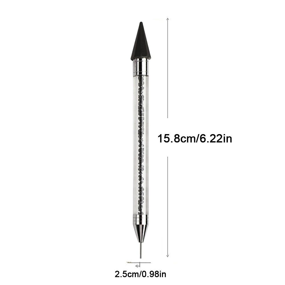 Diamond Art Pens Double Heads with Wax for Nail Art Rhinestones (Black)