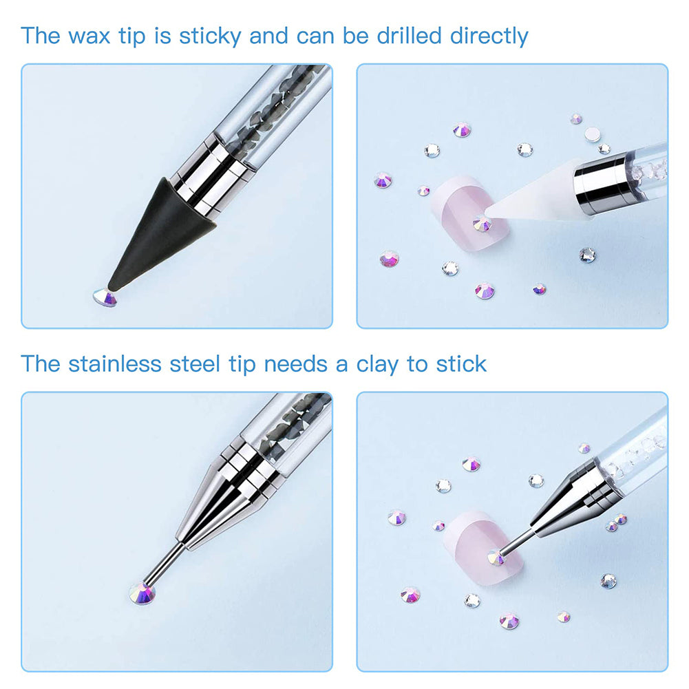 Diamond Art Pens Double Heads with Wax for Nail Art Rhinestones (Purple)