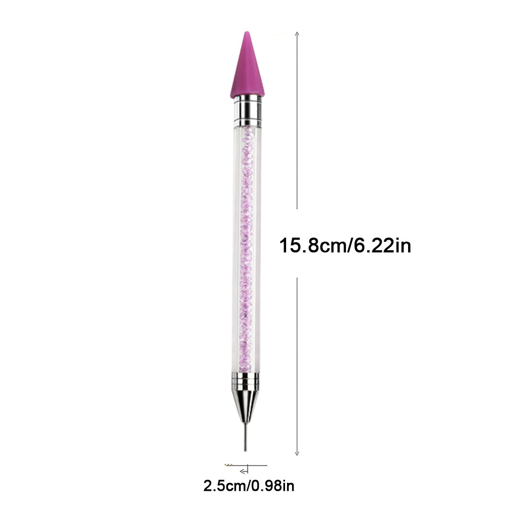 Diamond Art Pens Double Heads with Wax for Nail Art Rhinestones (Purple)