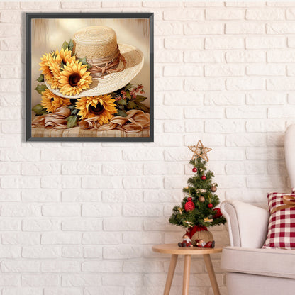 Sunflower Hat - Full Square Drill Diamond Painting 30*30CM