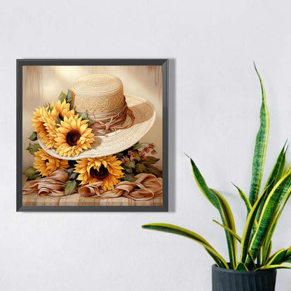 Sunflower Hat - Full Square Drill Diamond Painting 30*30CM