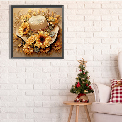 Sunflower Hat - Full Square Drill Diamond Painting 30*30CM