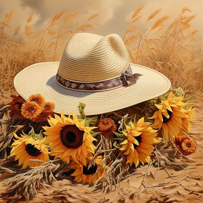 Sunflower Hat - Full Square Drill Diamond Painting 30*30CM