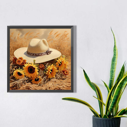 Sunflower Hat - Full Square Drill Diamond Painting 30*30CM