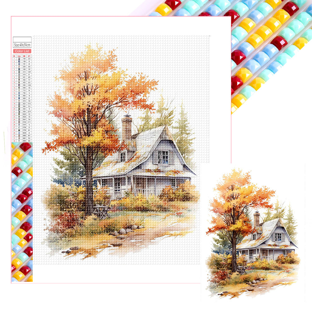 Autumn Landscape - Full Square Drill Diamond Painting 30*40CM