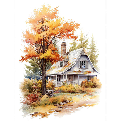 Autumn Landscape - Full Square Drill Diamond Painting 30*40CM