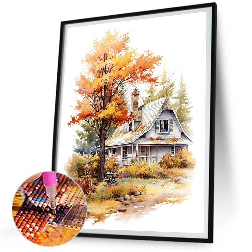 Autumn Landscape - Full Square Drill Diamond Painting 30*40CM