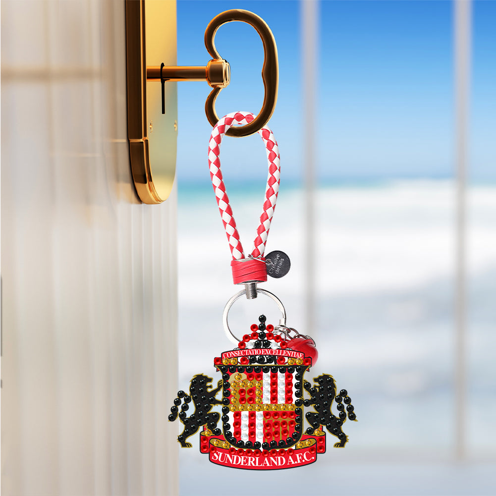 Double Sided Special Shape Diamond Painting Keychain (Sunderland F.C.)