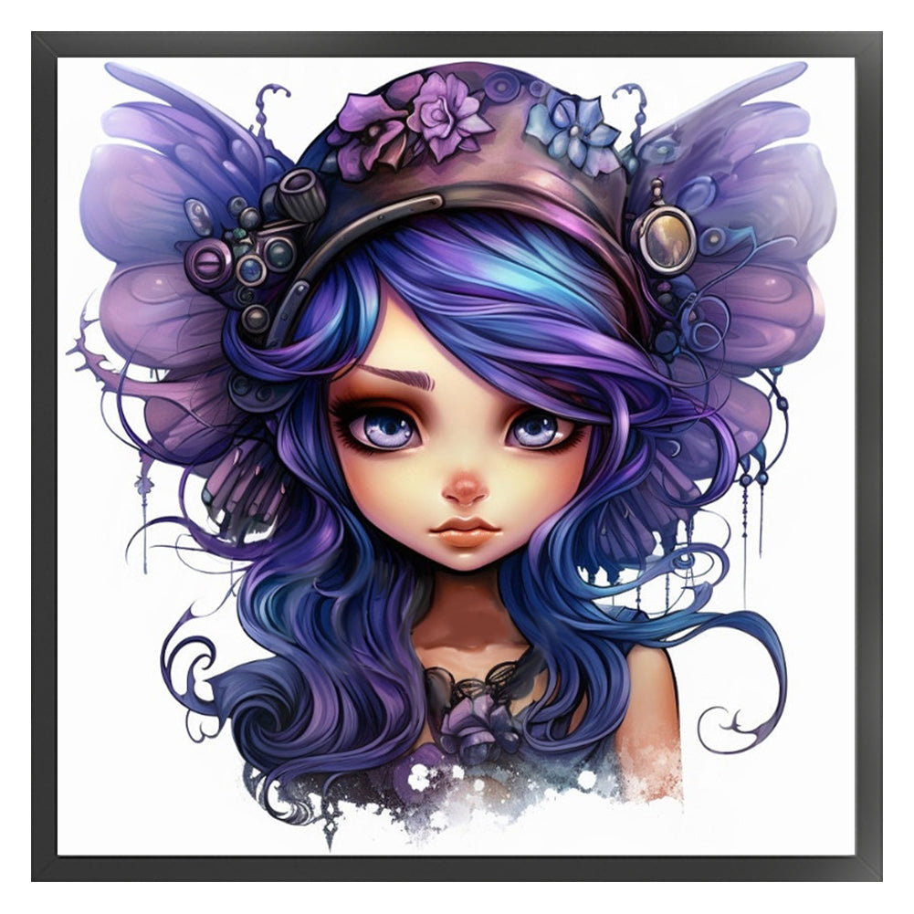 Big Eyed Butterfly Elf - 11CT Stamped Cross Stitch 50*50CM