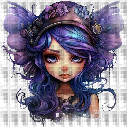 Big Eyed Butterfly Elf - 11CT Stamped Cross Stitch 50*50CM