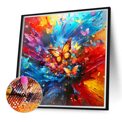 Oil Paint Butterflies - Full Round Drill Diamond Painting 40*40CM