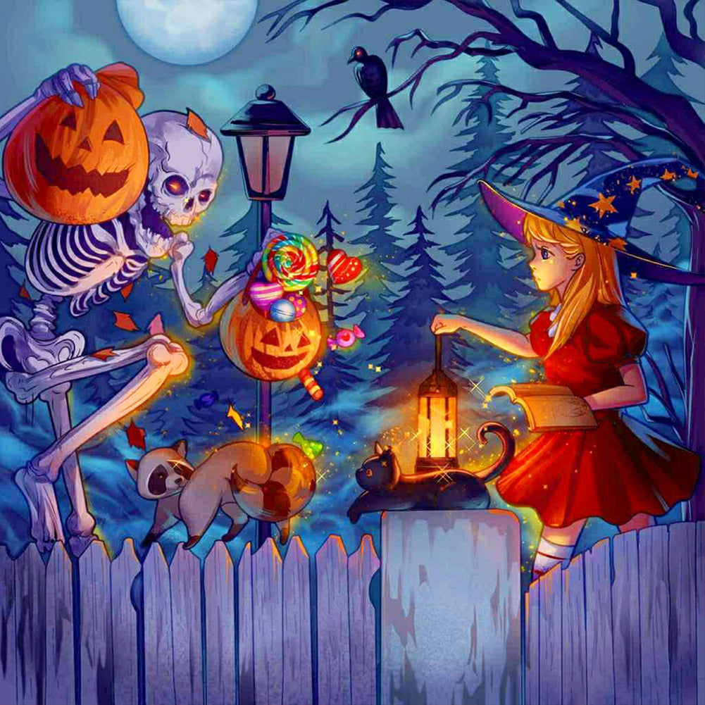 Long Halloween Night Talk - Full Round Drill Diamond Painting 40*40CM