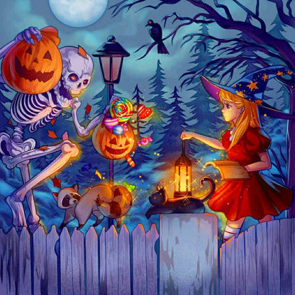 Long Halloween Night Talk - Full Round Drill Diamond Painting 40*40CM