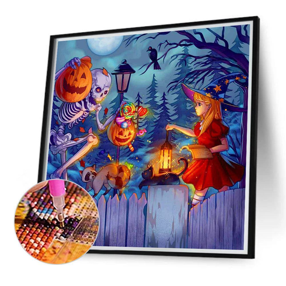 Long Halloween Night Talk - Full Round Drill Diamond Painting 40*40CM