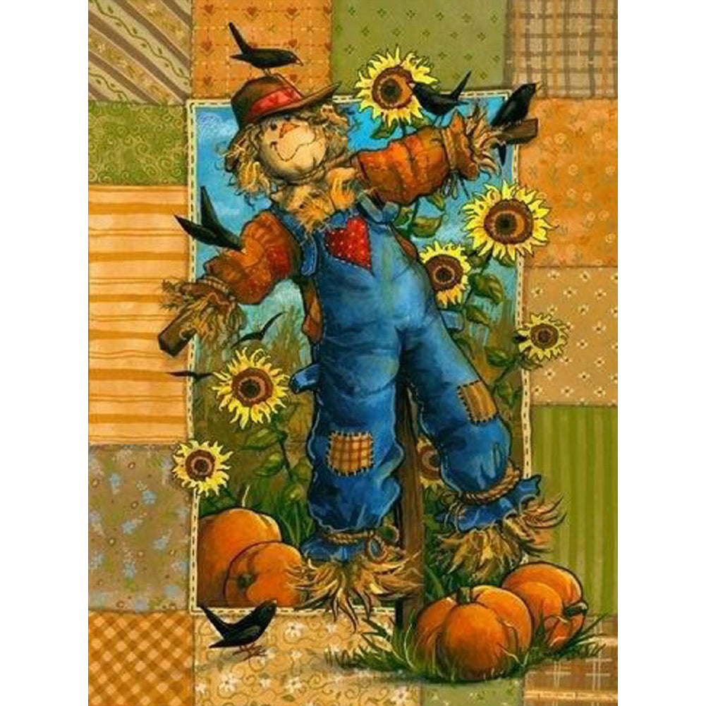 Autumn Harvest And Scarecrow - Full Round Drill Diamond Painting 30*40CM