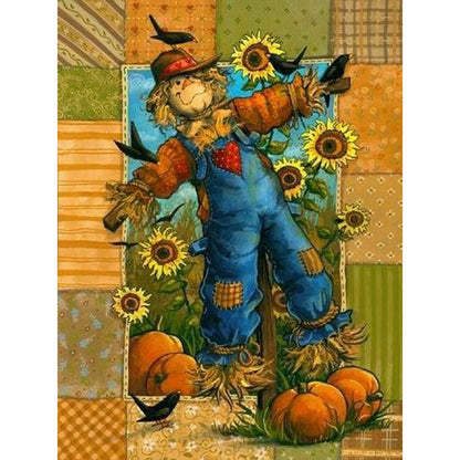Autumn Harvest And Scarecrow - Full Round Drill Diamond Painting 30*40CM