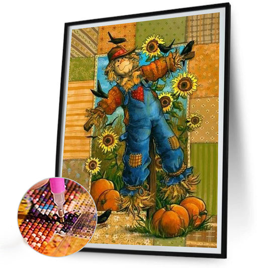 Autumn Harvest And Scarecrow - Full Round Drill Diamond Painting 30*40CM
