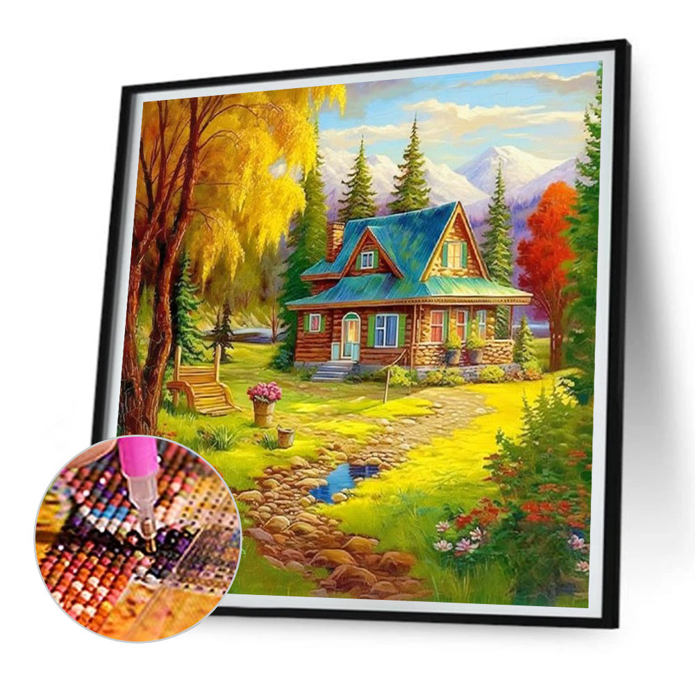 Country House - Full Round Drill Diamond Painting 30*30CM