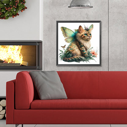 Wings Kitten - Full Round Drill Diamond Painting 30*30CM