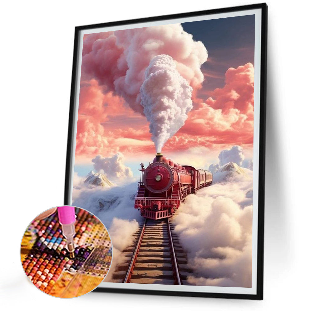 Cloud And Fog Train - Full Round Drill Diamond Painting 30*40CM