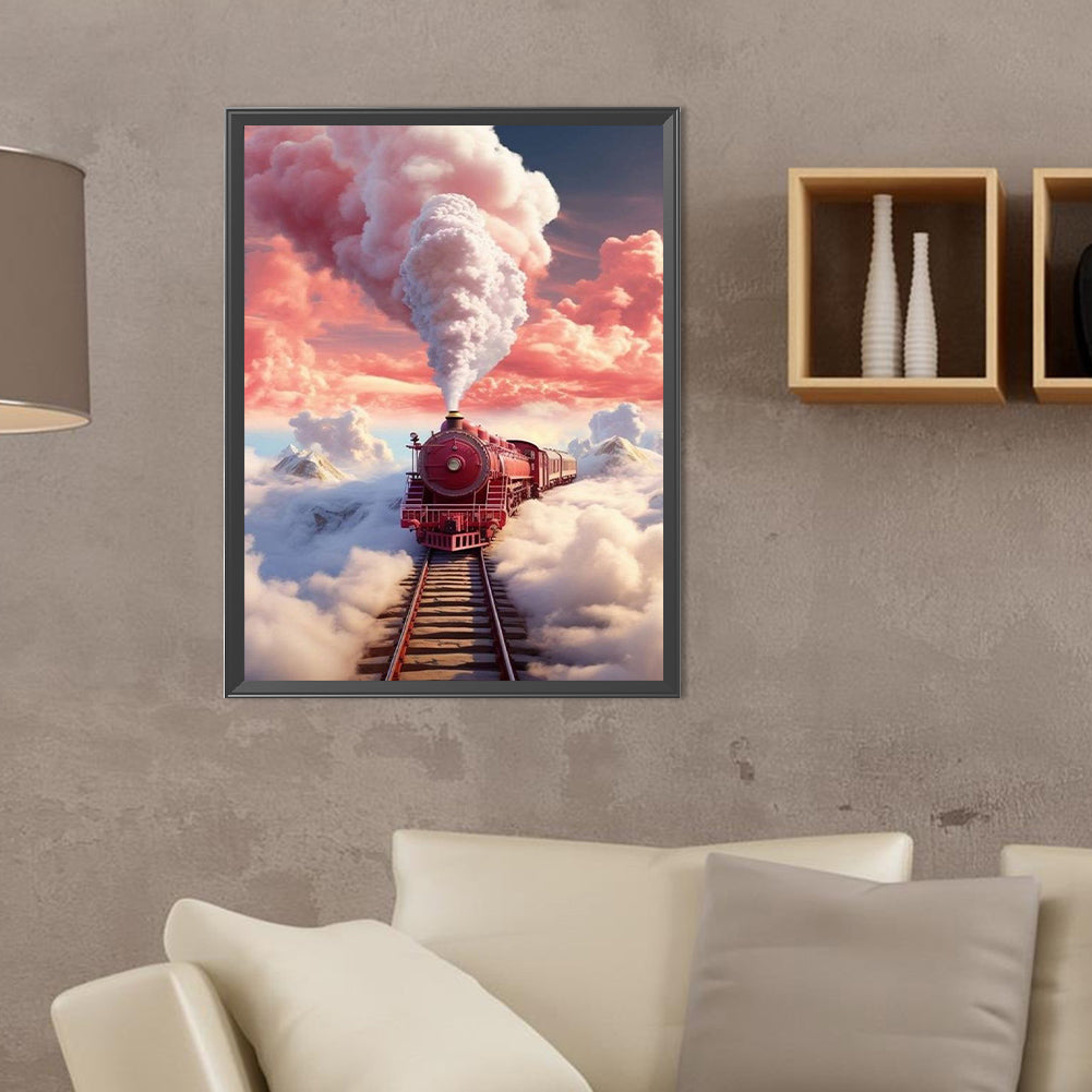 Cloud And Fog Train - Full Round Drill Diamond Painting 30*40CM