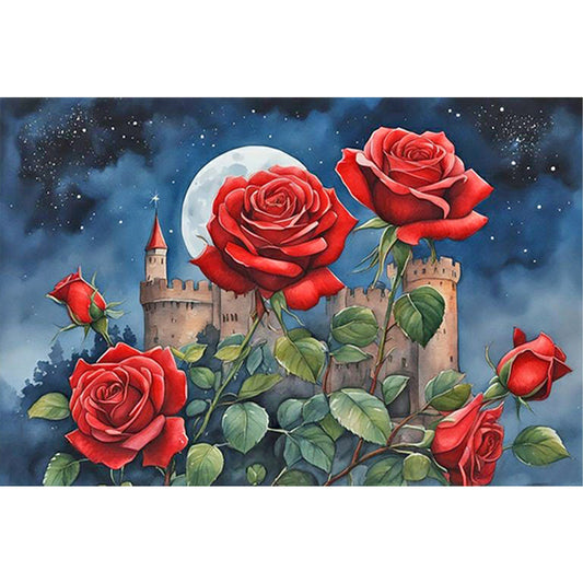 Red Rose - Full Round Drill Diamond Painting 60*40CM