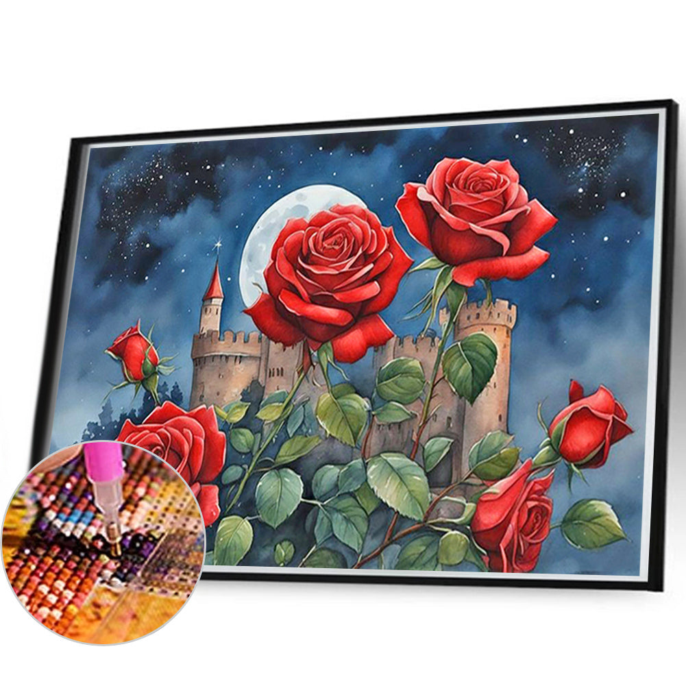 Red Rose - Full Round Drill Diamond Painting 60*40CM