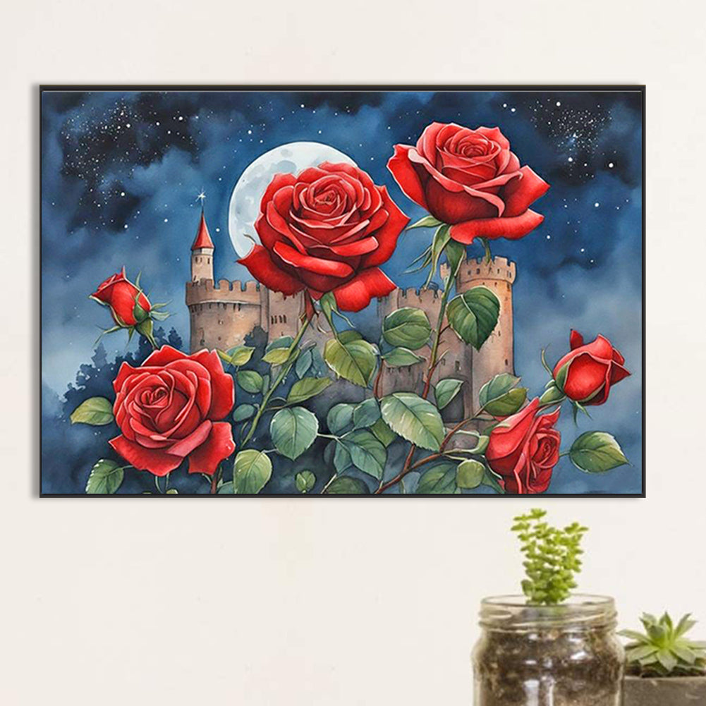 Red Rose - Full Round Drill Diamond Painting 60*40CM