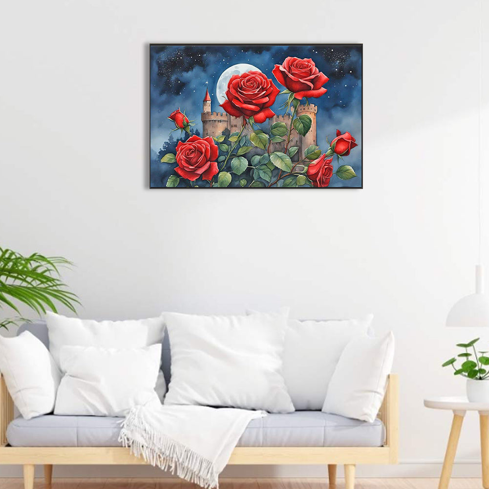 Red Rose - Full Round Drill Diamond Painting 60*40CM