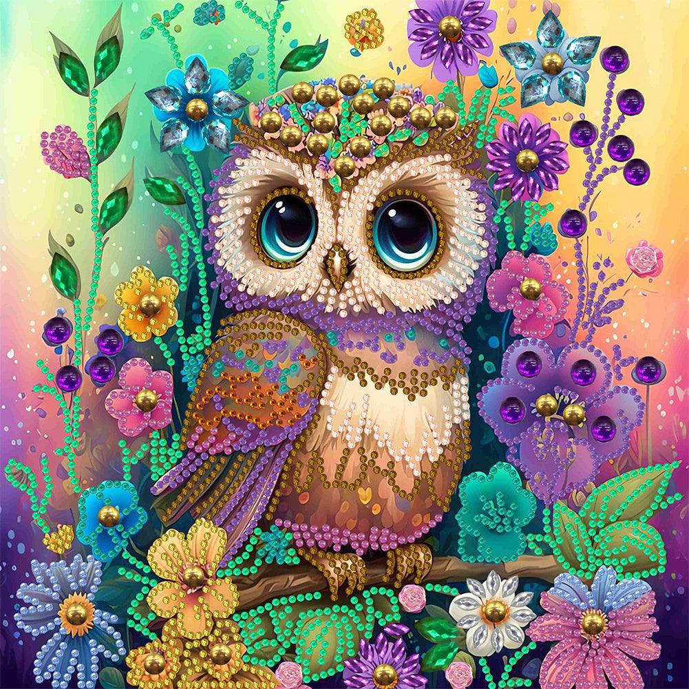 Owl - Special Shaped Drill Diamond Painting 30*30CM