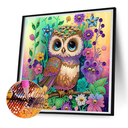 Owl - Special Shaped Drill Diamond Painting 30*30CM