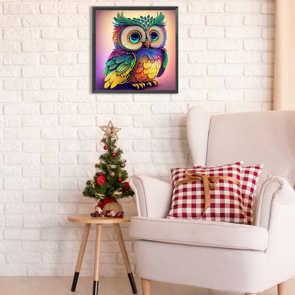 Owl - Special Shaped Drill Diamond Painting 30*30CM