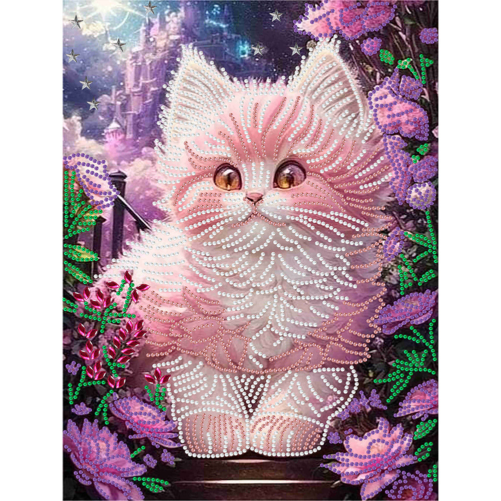 Fantasy Kitten - Special Shaped Drill Diamond Painting 30*40CM