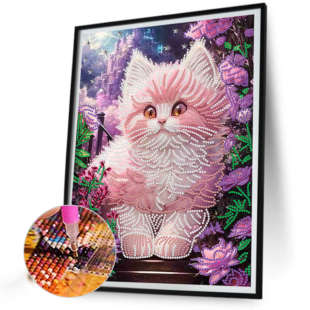 Fantasy Kitten - Special Shaped Drill Diamond Painting 30*40CM