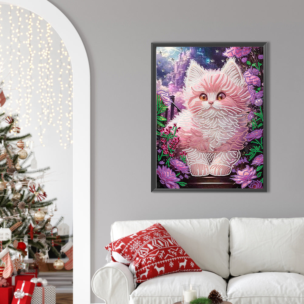 Fantasy Kitten - Special Shaped Drill Diamond Painting 30*40CM