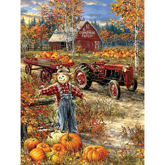 Autumn Harvest In The Pumpkin Patch - Full Round Drill Diamond Painting 30*40CM