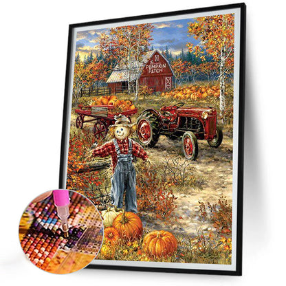 Autumn Harvest In The Pumpkin Patch - Full Round Drill Diamond Painting 30*40CM