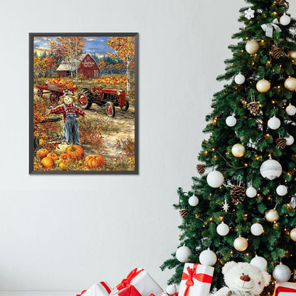 Autumn Harvest In The Pumpkin Patch - Full Round Drill Diamond Painting 30*40CM