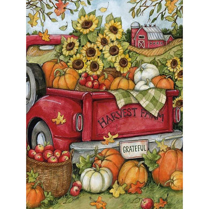 Autumn Harvest In The Pumpkin Patch - Full Round Drill Diamond Painting 30*40CM